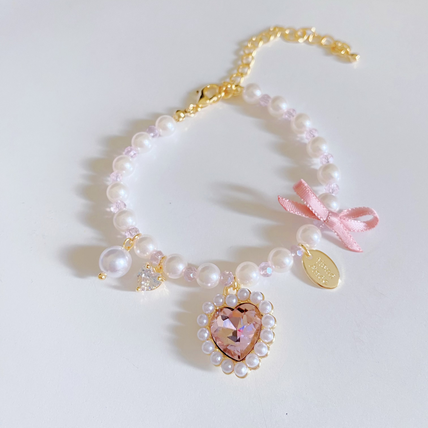 Pear heart coquette bracelet