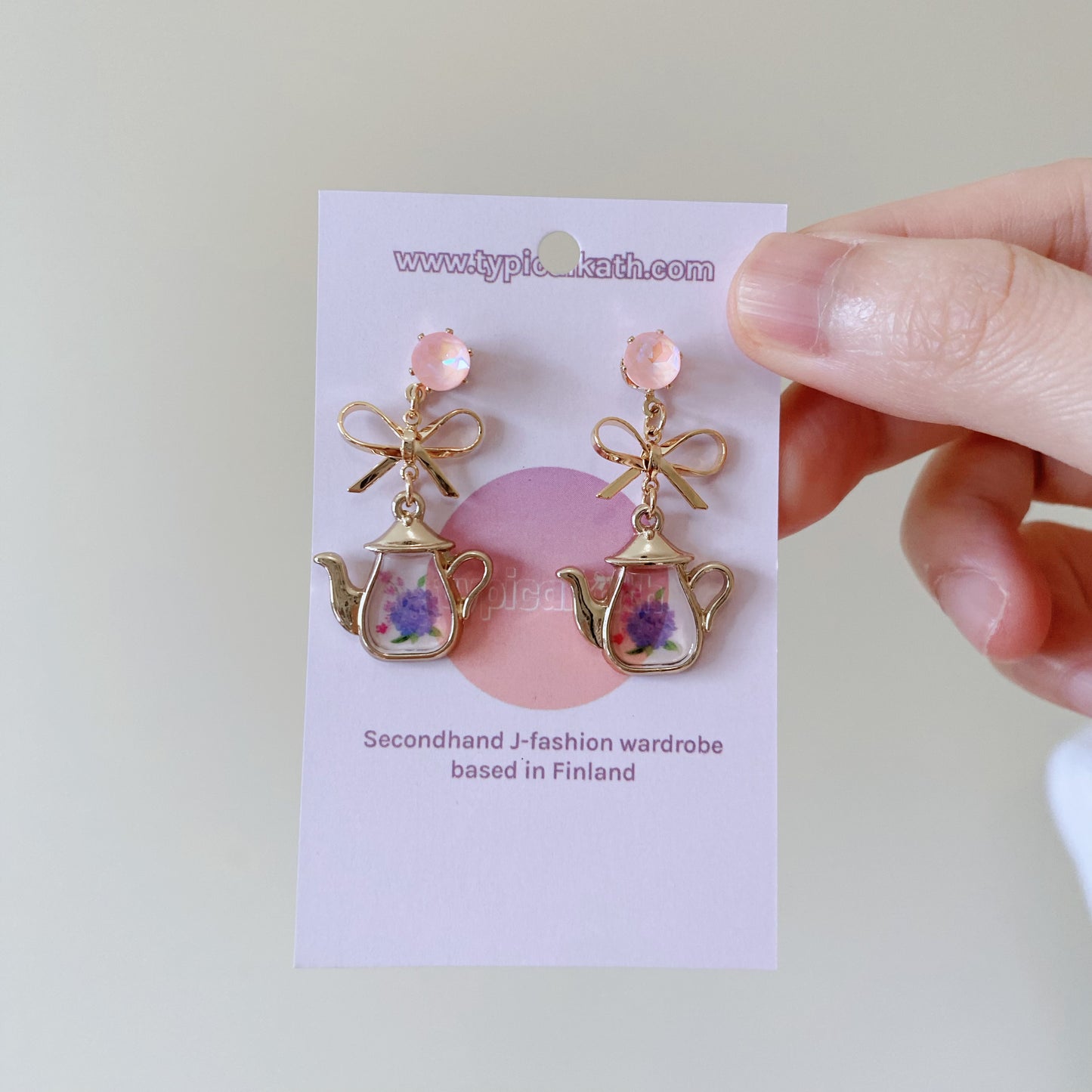 Korean-made Lolita coquette fairycore Teapot Flower Earrings