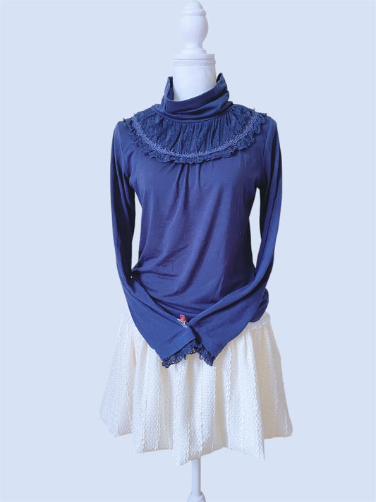 Axes Femme Long-Sleeved Blue Top – Elegant & Feminine