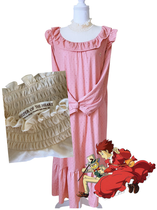 Super Rare Ghibli "Whisper of the Heart" Shizuku-Inspired Dress – Soft Pink